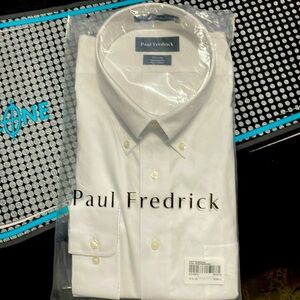Brand new,  not opened.  Solid white non-iron cotton dress shirt.